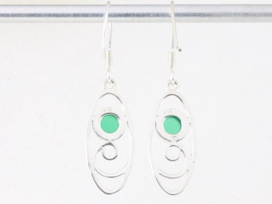 Opengewerkte zilveren oorbellen met jade afbeelding 2