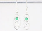 Opengewerkte zilveren oorbellen met jade afbeelding 2