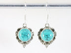 Bewerkte zilveren oorbellen met turkoois afbeelding 3