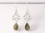 Zilveren oorbellen met labradoriet en blauwe topaas afbeelding 3
