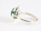 Fijne bewerkte zilveren ring met malachiet afbeelding 2
