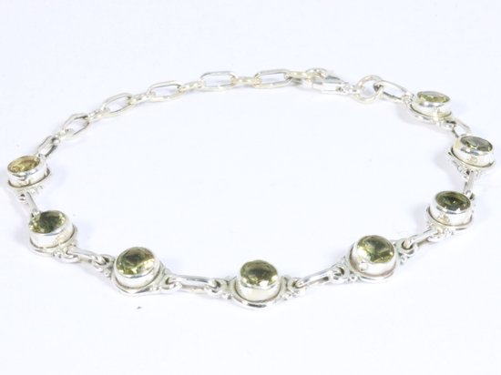 Fijne zilveren armband met citrien afbeelding 2