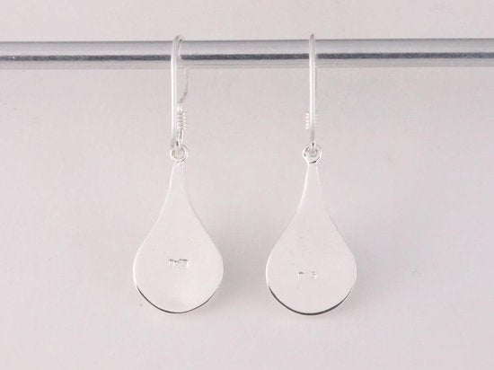 Druppelvormige zilveren oorbellen met blauwe turkoois afbeelding 2