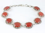 Bewerkte zilveren armband met grote carneool stenen afbeelding 1