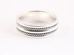 Zilveren ring met kabelpatronen afbeelding 1