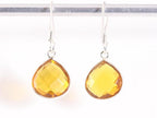 Fijne druppelvormige zilveren oorbellen met citrien afbeelding 3