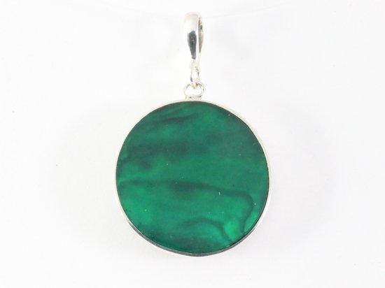 Ronde zilveren lotus bloem hanger met abalone schelp afbeelding 3