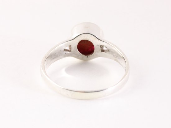 Zilveren ring met robijn afbeelding 3