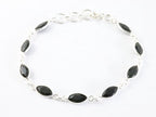 Fijne zilveren armband met onyx afbeelding 1