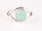 Opengewerkte zilveren ring met aqua chalcedoon afbeelding 4
