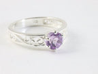 Fijne opengewerkte zilveren ring met amethist afbeelding 1