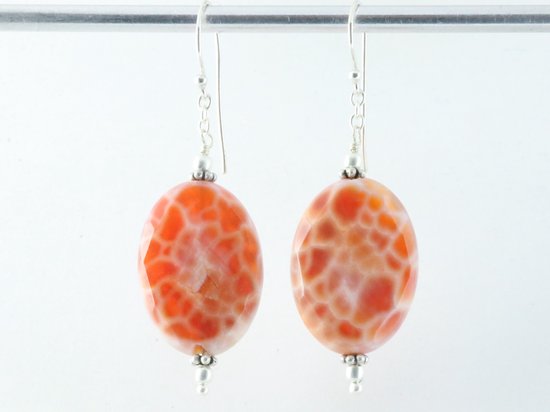 Zilveren oorbellen met Mexicaanse agaat afbeelding 3