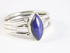Opengewerkte zilveren ring met lapis lazuli afbeelding 1