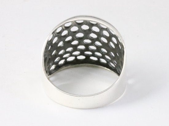 Brede opengewerkte zilveren ring afbeelding 3