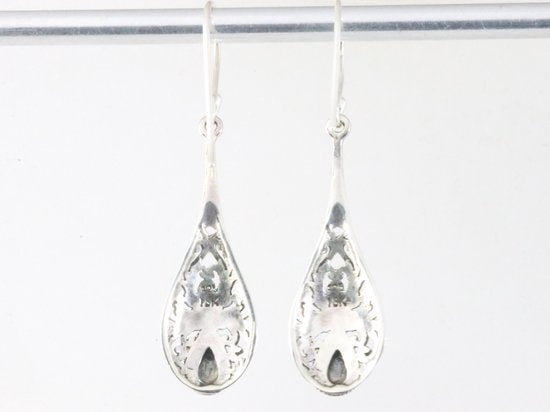 Traditionele bewerkte zilveren oorbellen met 18k gouden decoratie afbeelding 2