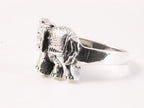 Zilveren ring met olifant afbeelding 2