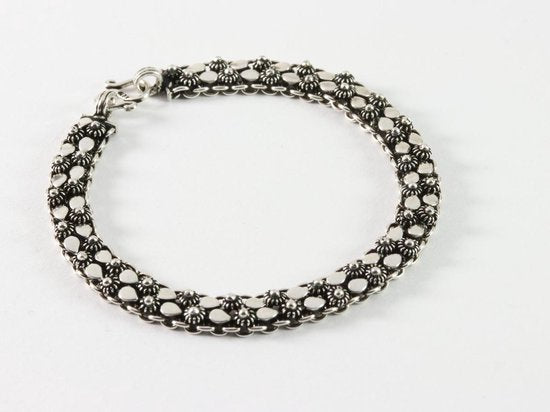 Fijn bewerkte zilveren schakelarmband afbeelding 2