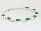 Hoogglans zilveren armband met jade afbeelding 2