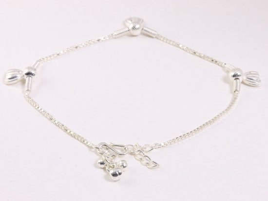 Zilveren enkelband met Venetiaanse schakels en bijen afbeelding 3