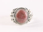 Bewerkte zilveren ring met rhodoniet afbeelding 4
