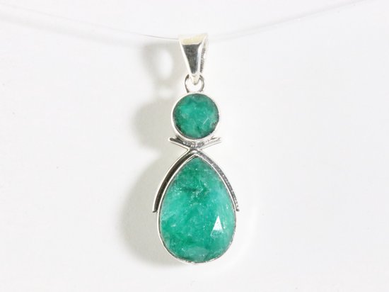 Zilveren hanger met smaragd afbeelding 4