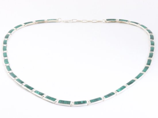 Zilveren collier met malachiet afbeelding 2