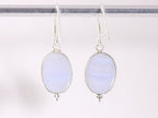 Zilveren oorbellen met blauwe lace agaat afbeelding 3