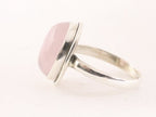 Ovale zilveren ring met rozenkwarts afbeelding 2