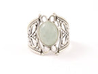 Opengewerkte zilveren ring met groene aventurijn afbeelding 4