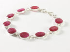 Zilveren schakelarmband met robijn afbeelding 4