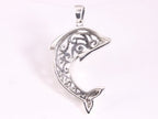 Opengewerkte zilveren dolfijn hanger afbeelding 4