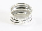 Brede hoogglans zilveren ring met kabelpatronen afbeelding 3