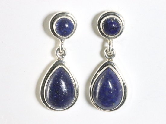Zilveren oorstekers met lapis lazuli afbeelding 3