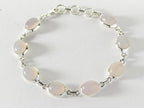 Zilveren schakelarmband met aqua chalcedoon afbeelding 1