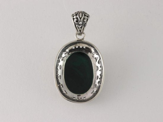 Opengewerkte zilveren hanger met abalone schelp afbeelding 3