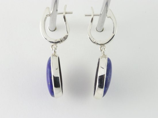 Zilveren oorbellen met lapis lazuli afbeelding 2