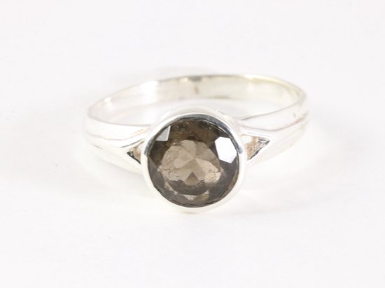 Zilveren ring met rookkwarts afbeelding 4