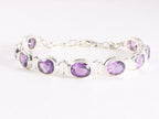 Zware zilveren armband met amethist afbeelding 1