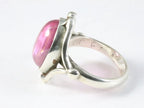 Bewerkte zilveren ring met roze toermalijn afbeelding 2