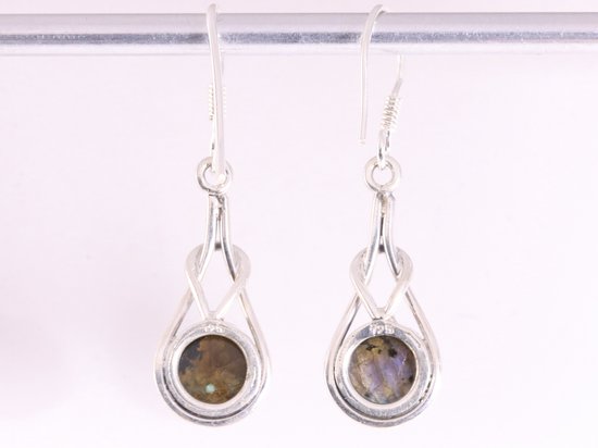 Zilveren oorbellen met labradoriet afbeelding 3