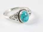 Bewerkte zilveren ring met turkoois afbeelding 1