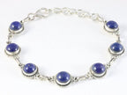 Bewerkte zilveren armband met lapis lazuli afbeelding 1