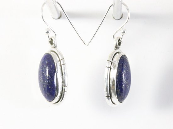 Zilveren oorbellen met lapis lazuli afbeelding 2