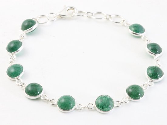 Fijne zilveren armband met jade afbeelding 1