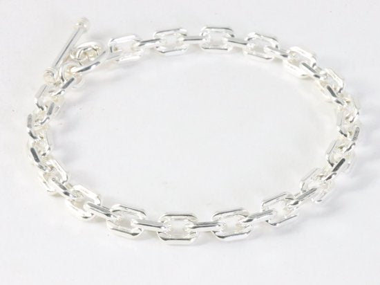 Zware zilveren armband met closed forever schakels afbeelding 1