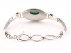 Traditionele bewerkte zilveren armband met turkoois afbeelding 3