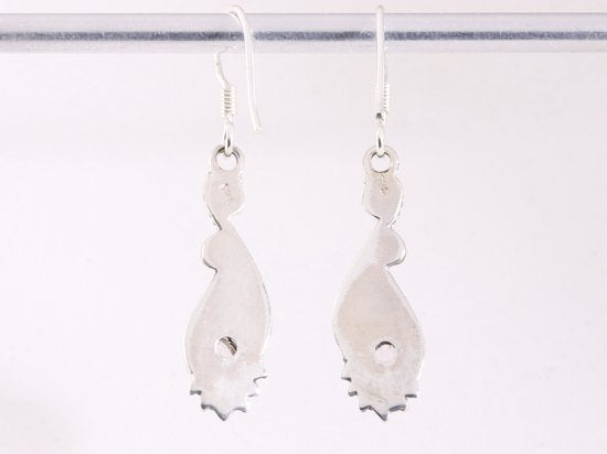 Bewerkte zilveren oorbellen met rozenkwarts afbeelding 3