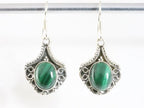 Bewerkte zilveren oorbellen met malachiet afbeelding 4