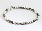 Fijne bewerkte zilveren armband met hartjes afbeelding 2