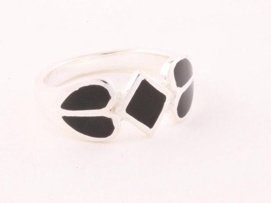 Zilveren ring met onyx afbeelding 1